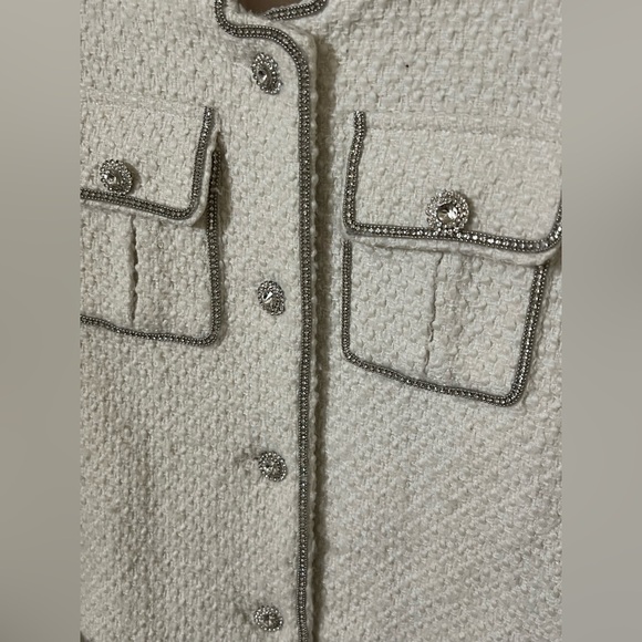 Chic Tweed Blazer w/ Rhinestone Buttons - Picture 10 of 12